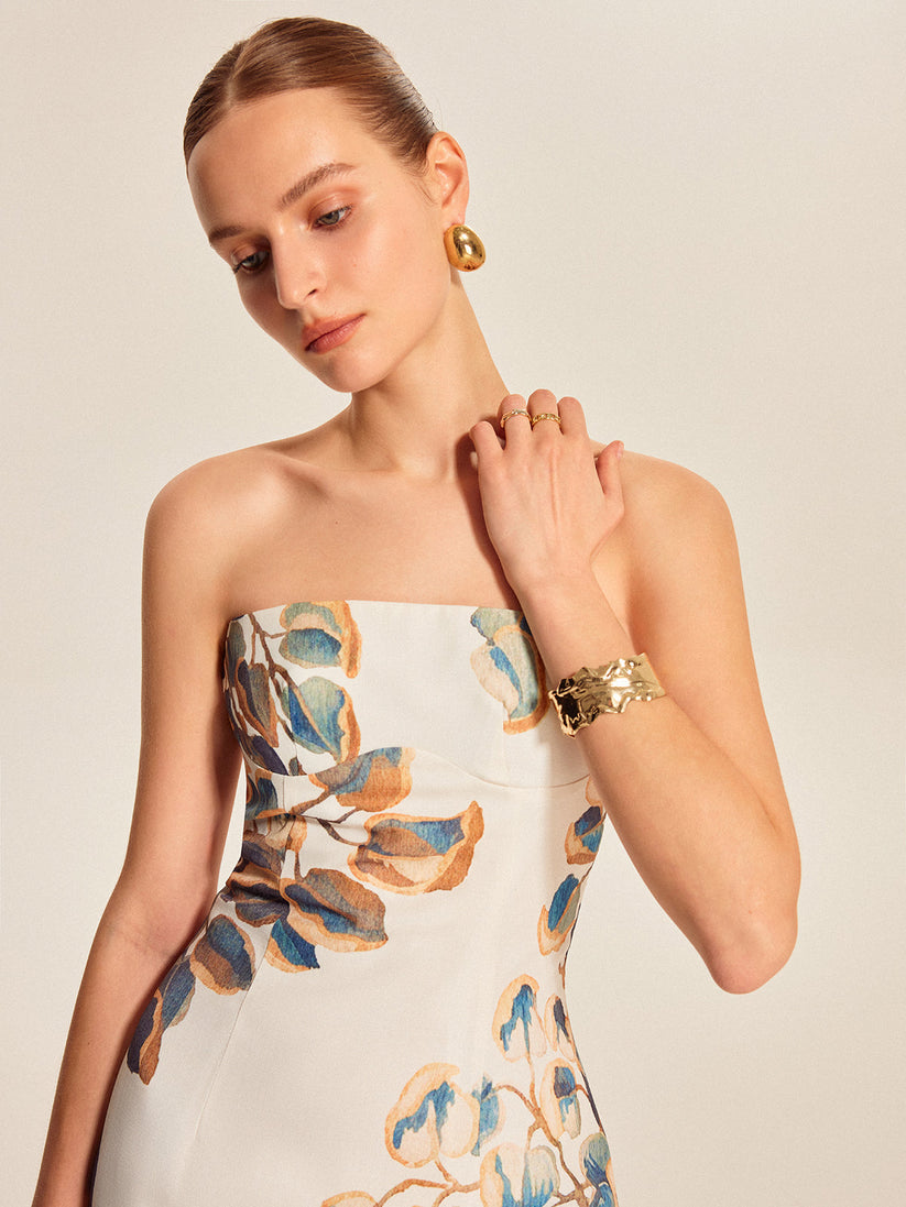 Schulterfreies Midikleid mit stilvollem und leichtem Design