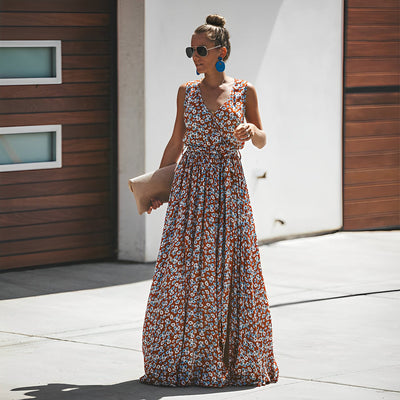 Elegantes Maxikleid mit Muster für stilvolle Auftritte