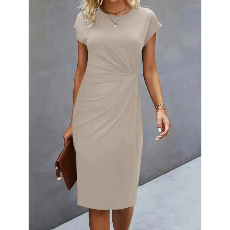 Midikleid mit kurzen Ärmeln und schlichtem Design für jeden Anlass