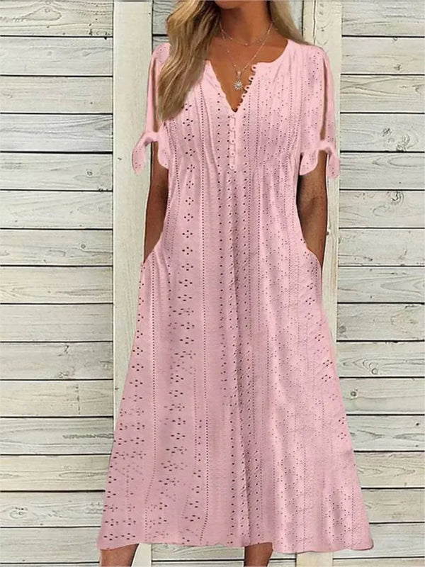 Leichtes Sommer Midikleid mit kurzen Ärmeln für sonnige Momente
