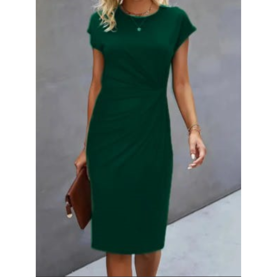 Midikleid mit kurzen Ärmeln und schlichtem Design für jeden Anlass