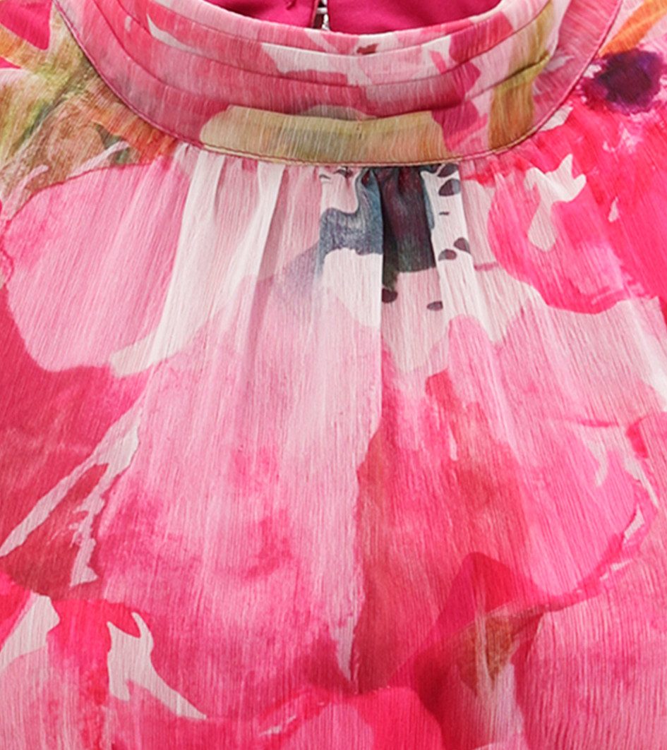 Midikleid mit zartem Blumenmuster und modernem Nackenträgerstil