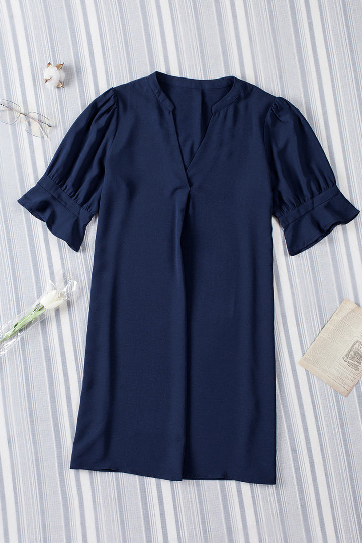 Lässiges Freizeitkleid mit kurzen Ärmeln für einen stilvollen Auftritt