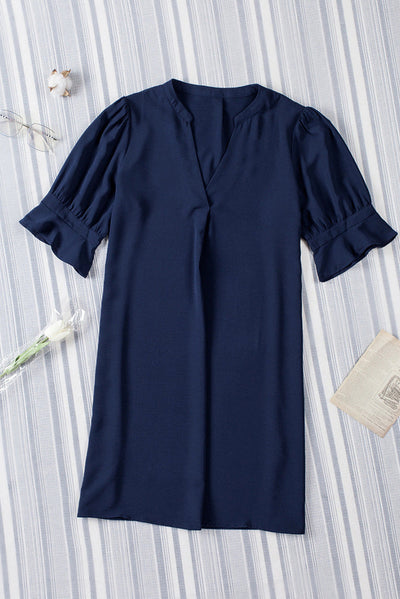 Lässiges Freizeitkleid mit kurzen Ärmeln für einen stilvollen Auftritt