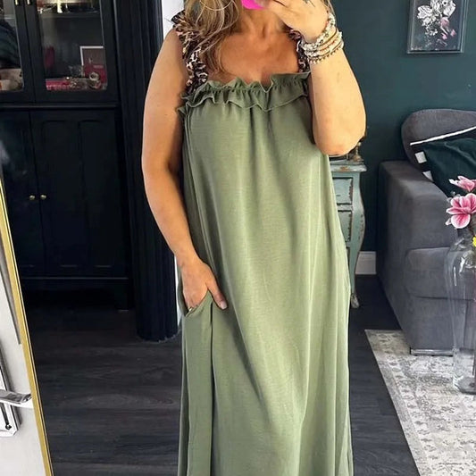 Lässiges ärmelloses Kleid für Damen mit praktischen Taschen