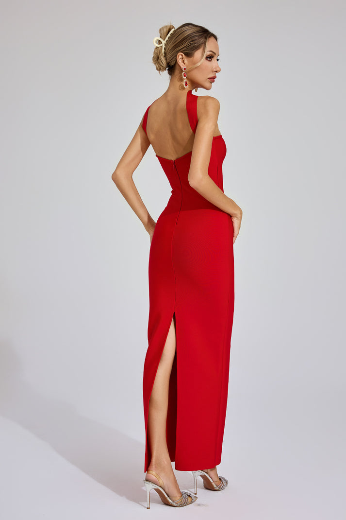 Langes Kleid mit Halterneck und Rückenausschnitt für besondere Anlässe