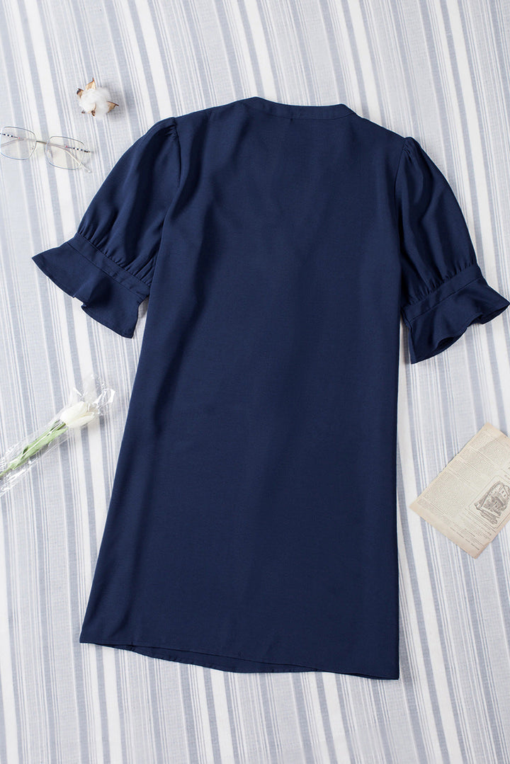 Lässiges Freizeitkleid mit kurzen Ärmeln für einen stilvollen Auftritt