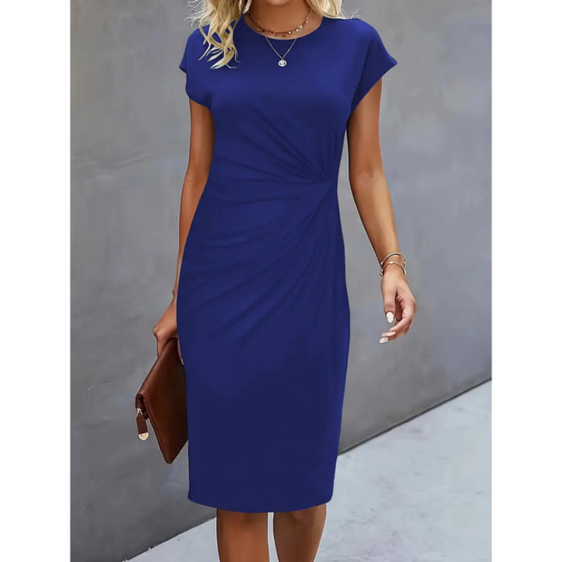 Midikleid mit kurzen Ärmeln und schlichtem Design für jeden Anlass
