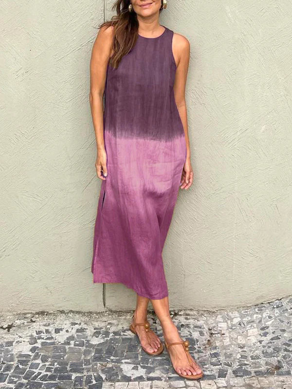 Ärmelloses Sommerkleid in Maxilänge mit sanftem Farbverlauf