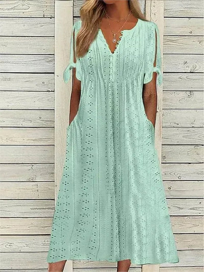 Leichtes Sommer Midikleid mit kurzen Ärmeln für sonnige Momente