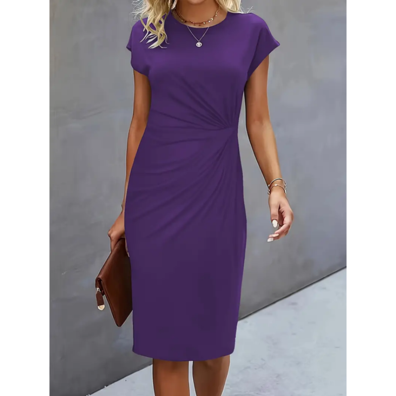 Midikleid mit kurzen Ärmeln und schlichtem Design für jeden Anlass