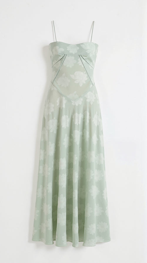 Elegantes Maxikleid mit feinen Trägern und Schnürung im Rückenbereich