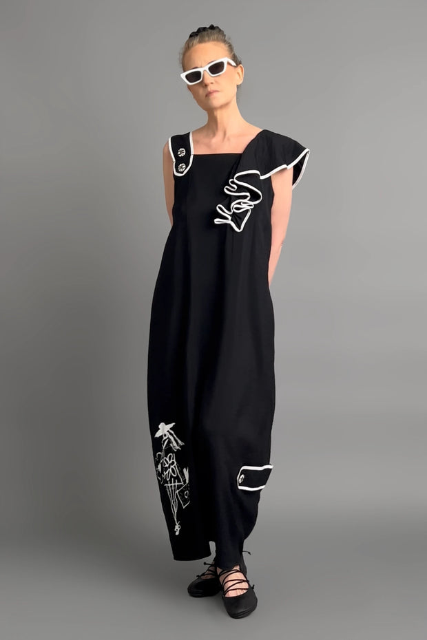 Langes Kleid mit stilvoller Silhouette im modernen Oversize-Look