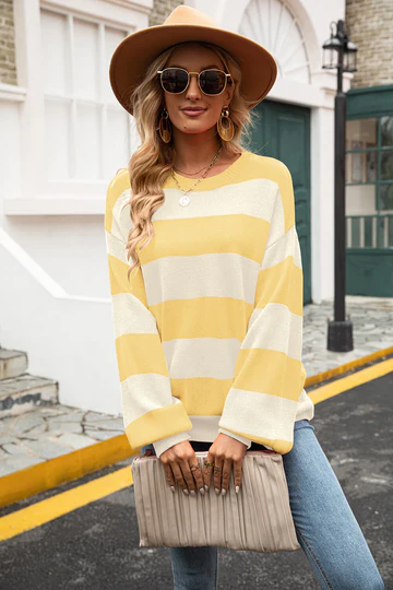 Mia | Streifen Strickpullover für einen entspannten Look