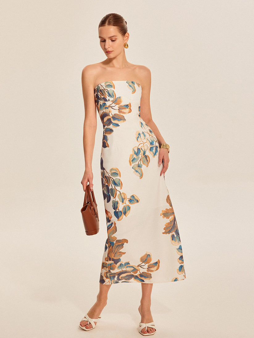 Schulterfreies Midikleid mit stilvollem und leichtem Design